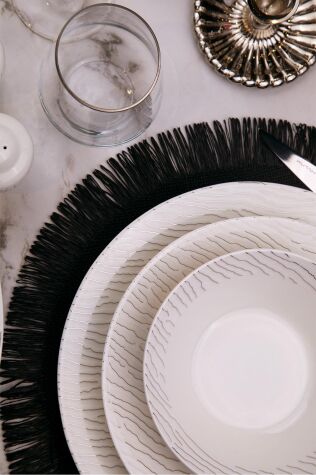 Kütahya Porselen Bone Kalıpso 62 Parça 12 Kişilik Yemek Takımı 12579 - Kütahya Porselen