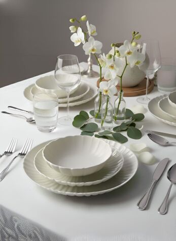 Kütahya Porselen Bone Luz 12 Parça 4 Kişilik Yemek Takımı - Kütahya Porselen