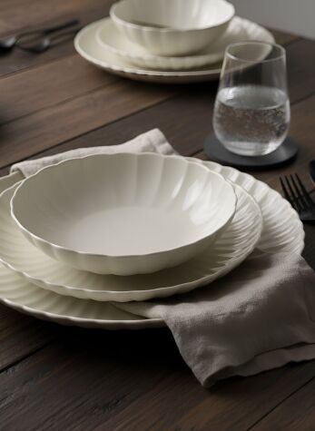 Kütahya Porselen Bone Luz 12 Parça 4 Kişilik Yemek Takımı - Kütahya Porselen