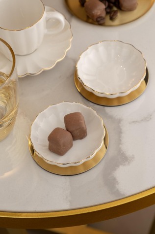 Kütahya Porselen Bone Luz 2 Parça 8 Cm Kase Altın File - Kütahya Porselen