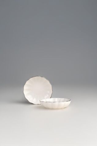 Kütahya Porselen Bone Luz 2 Parça 8 Cm Kase Platin File - Kütahya Porselen