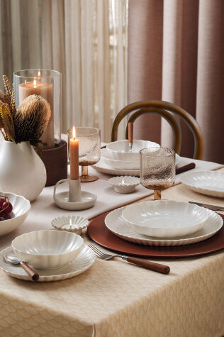Kütahya Porselen Bone Luz 36 Parça 8 Kişilik Yemek Takımı - Kütahya Porselen