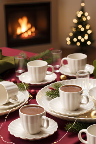 Kütahya Porselen Bone Luz Form 12 Parça 6 Kişilik Kahve Takımı - Kütahya Porselen