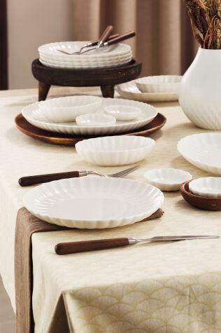 Kütahya Porselen Bone Luz Form 18 Parça 6 Kişilik Kahvaltı Takımı - Kütahya Porselen