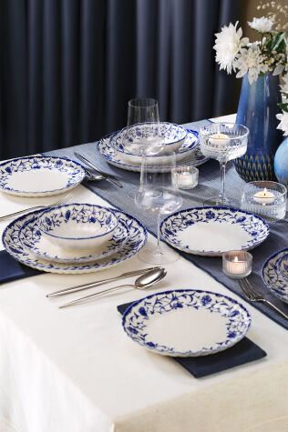 Kütahya Porselen Bone Luz Form 24 Parça 6 Kişilik Yemek Takımı Derun - Kütahya Porselen