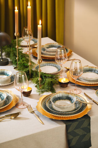 Kütahya Porselen Bone Luz Form 24 Parça 6 Kişilik Yemek Takımı Okyanus - Kütahya Porselen