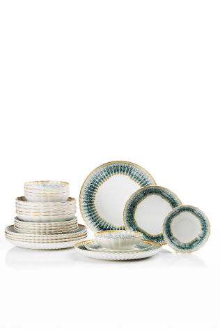 Kütahya Porselen Bone Luz Form 24 Parça 6 Kişilik Yemek Takımı Okyanus - Kütahya Porselen