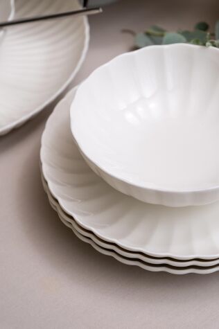 Kütahya Porselen Bone Luz Form 27 Parça 6 Kişilik Yemek Takımı - Kütahya Porselen