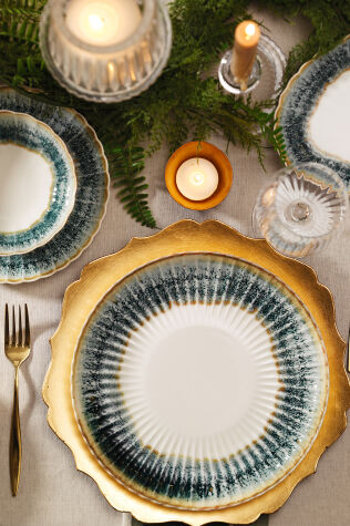 Kütahya Porselen Bone Luz Form 27 Parça 6 Kişilik Yemek Takımı Okyanus - Kütahya Porselen