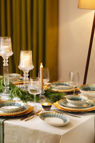 Kütahya Porselen Bone Luz Form 27 Parça 6 Kişilik Yemek Takımı Okyanus - Kütahya Porselen