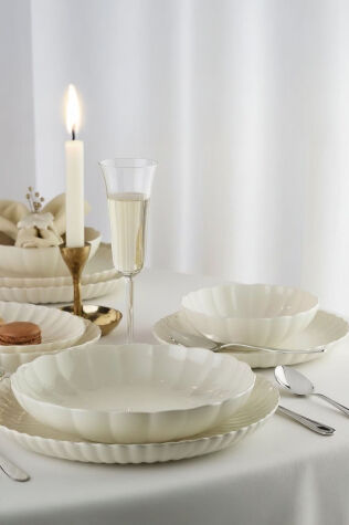 Kütahya Porselen Bone Luz Form 52 Parça 12 Kişilik Yemek Takımı - Kütahya Porselen
