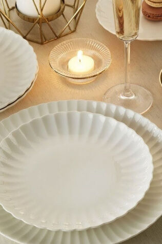 Kütahya Porselen Bone Luz Form 52 Parça 12 Kişilik Yemek Takımı - Kütahya Porselen