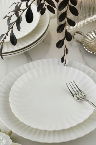 Kütahya Porselen Bone Luz Form 52 Parça 12 Kişilik Yemek Takımı - Kütahya Porselen