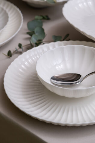 Kütahya Porselen Bone Luz Form 52 Parça 12 Kişilik Yemek Takımı - Kütahya Porselen