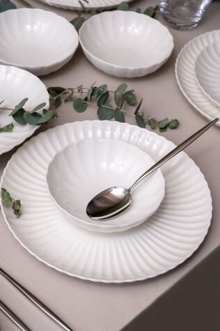 Kütahya Porselen Bone Luz Form 52 Parça 12 Kişilik Yemek Takımı - Kütahya Porselen