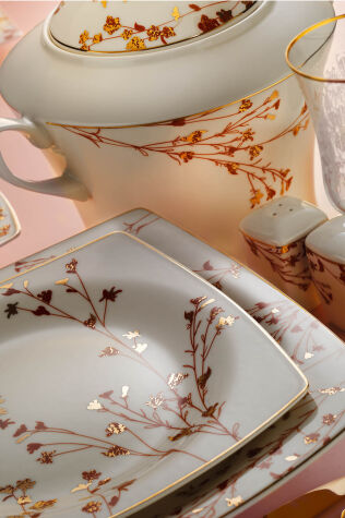 Kütahya Porselen Bone Mare 62 Parça Yemek Takımı Dekor 12255 - Bonamore