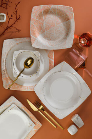 Kütahya Porselen Bone Mare 62 Parça 12 Kişilik Yemek Takımı 12241 - Kütahya Porselen