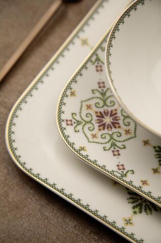 Kütahya Porselen Bone Minas 26 Parça 6 Kişilik Yemek Takımı Goblen - Kütahya Porselen