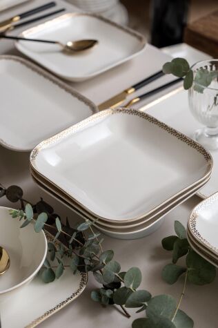 Kütahya Porselen Bone Minas 51 Parça 12 Kişilik Yemek Takımı 12629 - Kütahya Porselen