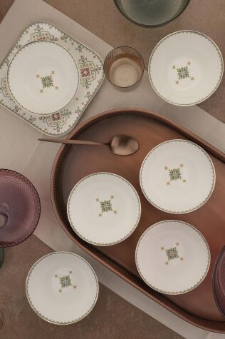 Kütahya Porselen Bone Minas 6 Parça 15 Cm Kase Goblen - Kütahya Porselen