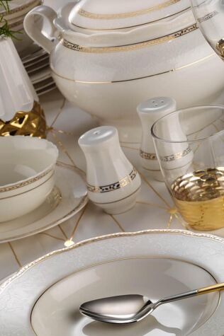 Kütahya Porselen Bone Olympos 62 Parça 12 Kişilik Yemek Takımı 10509 - Kütahya Porselen