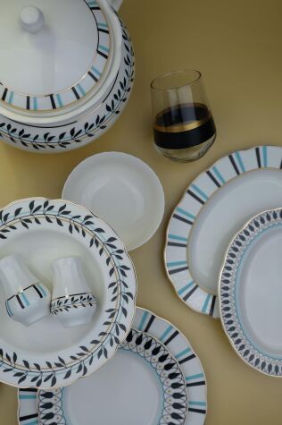 Kütahya Porselen Bone Olympos 62 Parça 12 Kişilik Yemek Takımı 12535 - Kütahya Porselen