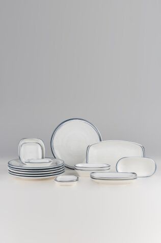 Kütahya Porselen Bone Teos 18 Parça 6 Kişilik Kahvaltı Takımı Frame - Kütahya Porselen