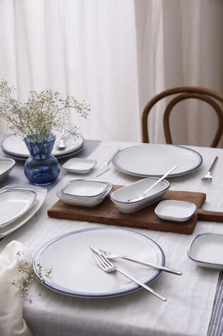 Kütahya Porselen Bone Teos 18 Parça 6 Kişilik Kahvaltı Takımı Frame - Kütahya Porselen