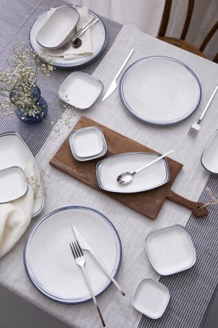 Kütahya Porselen Bone Teos 18 Parça 6 Kişilik Kahvaltı Takımı Frame - Kütahya Porselen