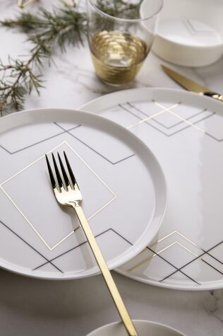 Kütahya Porselen Bone V-Form 26 Parça 6 Kişilik Yemek Takımı 11688 - Kütahya Porselen