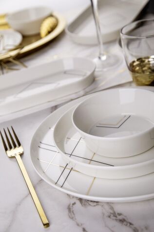 Kütahya Porselen Bone V-Form 26 Parça 6 Kişilik Yemek Takımı 11688 - Kütahya Porselen