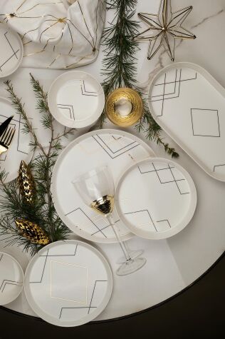 Kütahya Porselen Bone V-Form 26 Parça 6 Kişilik Yemek Takımı 11688 - Kütahya Porselen