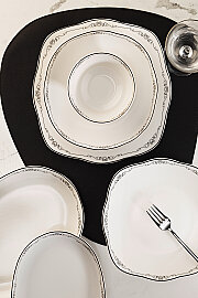 Kütahya Porselen Bone Versa 51 Parça 12 Kişilik Yemek Takımı Siyah 