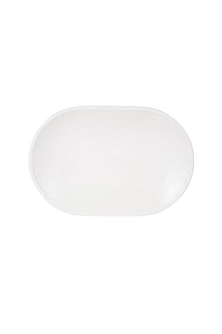 Kütahya Porselen Bone Wellington 28cm. Kayık Tabak Dekorsuz - Kütahya Porselen