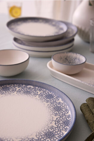 Kütahya Porselen Bone Casa Blue 15 Parça 6 Kişilik Kahvaltı Takımı - Kütahya Porselen