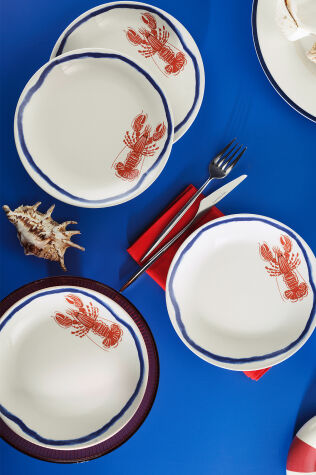 Kütahya Porselen Coastal Living 4 Parça 20 Cm Pasta Tabağı 924 - Kütahya Porselen