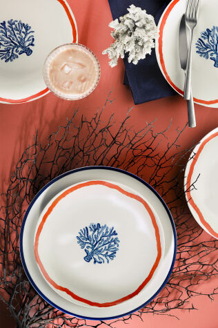 Kütahya Porselen Coastal Living 4 Parça 25 Cm Servis Tabağı 923 - Kütahya Porselen