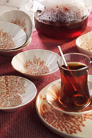 Kütahya Porselen Corallo D 6 Parça 10 Cm Çay Tabağı - Kütahya Porselen