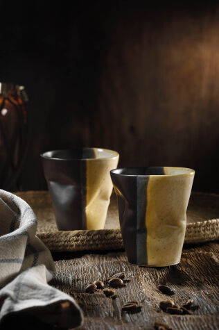 Kütahya Porselen Crash 2 Parça Espresso Kahve Takımı Siyah - Kahve - Kütahya Porselen