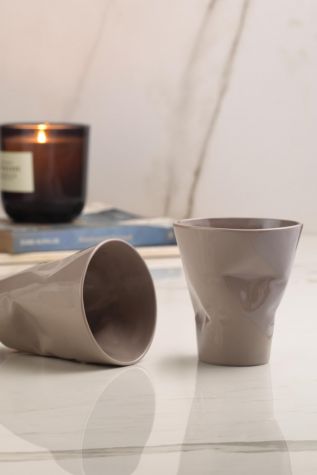 Kütahya Porselen - Kütahya Porselen Crash 2 Parça Mug Seti Gri