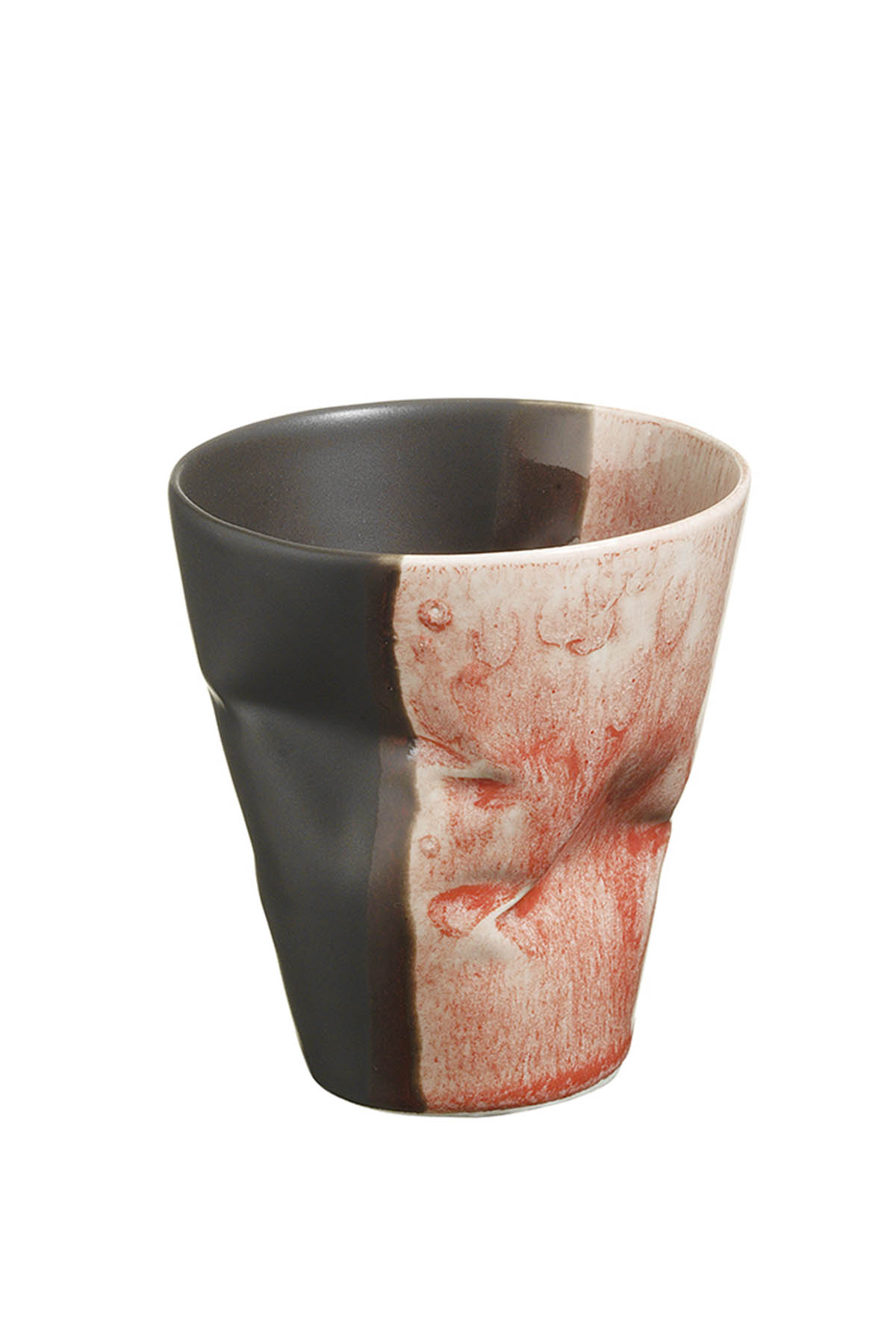 Kütahya Porselen Crash 2 Kişilik Mug Seti Kırmızı/Siyah