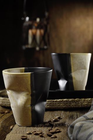 Kütahya Porselen - Kütahya Porselen Crash 2'li Mug Seti Siyah/Kahve