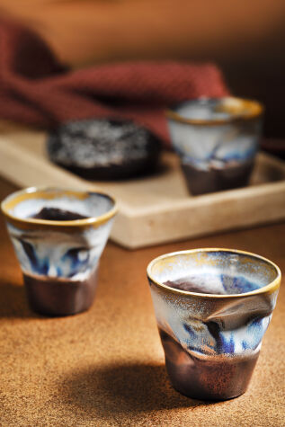 Kütahya Porselen Crash 3 Parça Kahve Fincan Seti 100 Cc Ice Blue - Kütahya Porselen