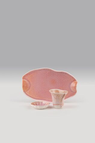 Kütahya Porselen Crash Gala 3’lü İkram Seti Rosy - Kütahya Porselen