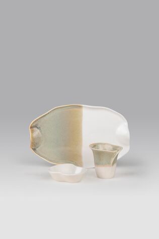 Kütahya Porselen Crash Gala 3’lü İkram Seti Verde - Kütahya Porselen