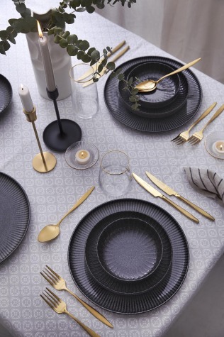 Kütahya Porselen Crest 18 Parça 6 Kişilik Yemek Takımı Piano - Kütahya Porselen