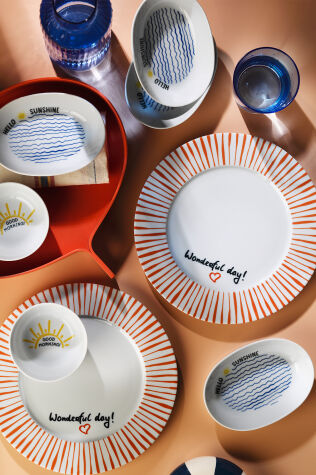 Kütahya Porselen Crimson Lines 8 Parça 2 Kişilik Kahvaltı Takımı - Kütahya Porselen