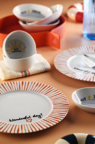 Kütahya Porselen Crimson Lines 8 Parça 2 Kişilik Kahvaltı Takımı - Kütahya Porselen