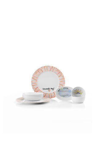 Kütahya Porselen Crimson Lines 8 Parça 2 Kişilik Kahvaltı Takımı - Kütahya Porselen