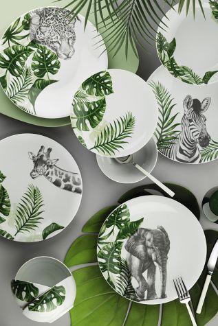Kütahya Porselen - Kütahya Porselen Doğadakiler 16 Parça 4 Kişilik Yemek Takımı